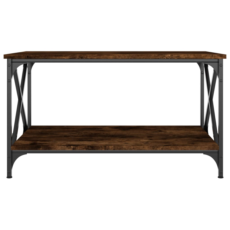 Coffee Table Smoked Oak 80x50x45 cm Engineered Wood and Iron Payday Deals