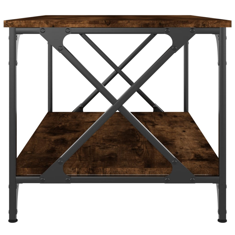 Coffee Table Smoked Oak 80x50x45 cm Engineered Wood and Iron Payday Deals