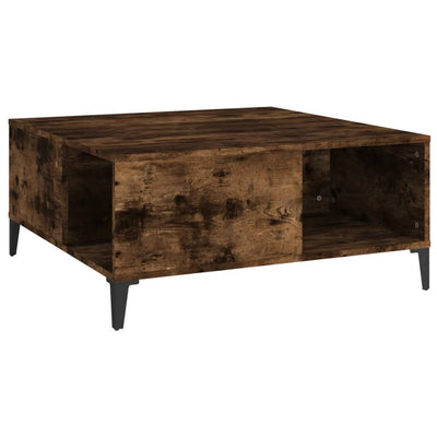 Coffee Table Smoked Oak 80x80x36.5 cm Engineered Wood Payday Deals