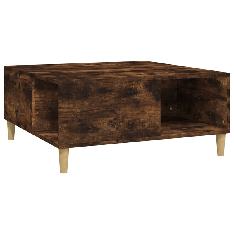 Coffee Table Smoked Oak 80x80x36.5 cm Engineered Wood Payday Deals