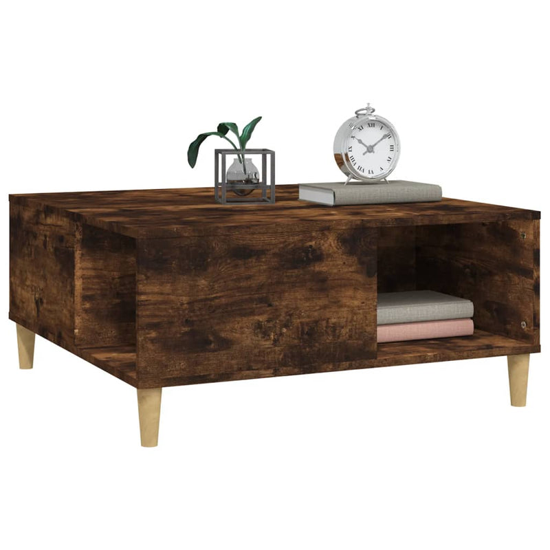 Coffee Table Smoked Oak 80x80x36.5 cm Engineered Wood Payday Deals