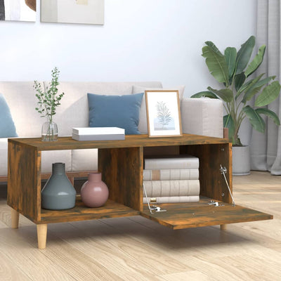 Coffee Table Smoked Oak 89.5x50x40 cm Engineered Wood Payday Deals