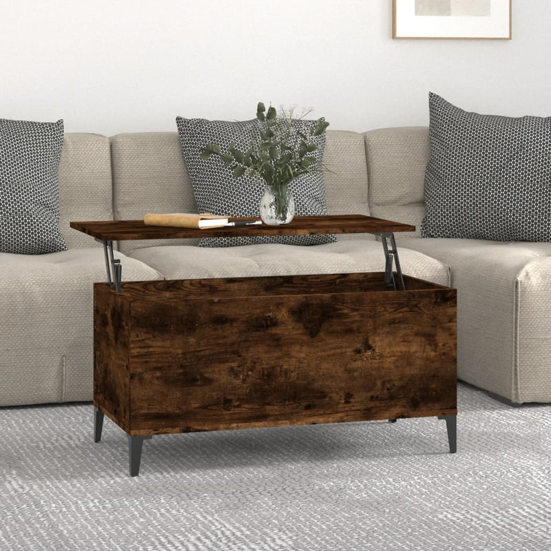 Coffee Table Smoked Oak 90x44.5x45 cm Engineered Wood Payday Deals