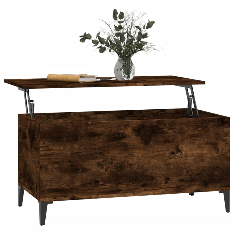 Coffee Table Smoked Oak 90x44.5x45 cm Engineered Wood Payday Deals