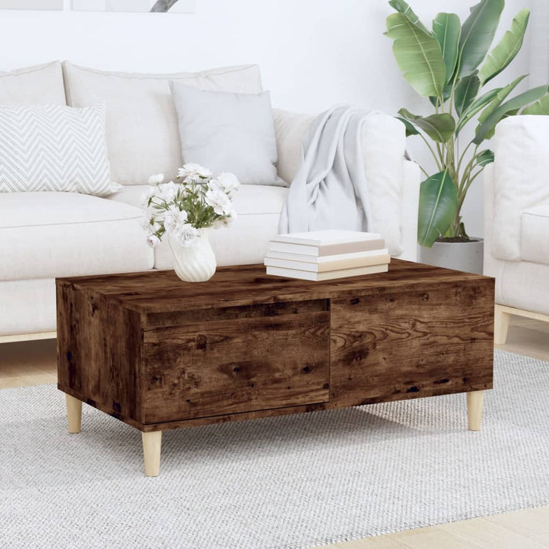 Coffee Table Smoked Oak 90x50x36.5 cm Engineered Wood Payday Deals