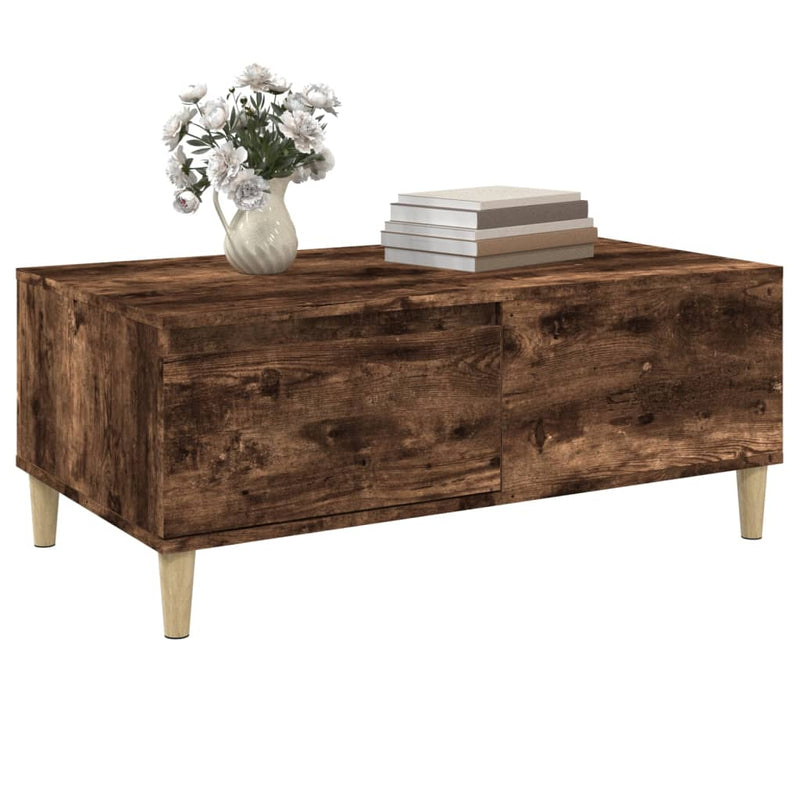 Coffee Table Smoked Oak 90x50x36.5 cm Engineered Wood Payday Deals