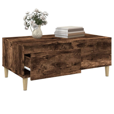 Coffee Table Smoked Oak 90x50x36.5 cm Engineered Wood Payday Deals