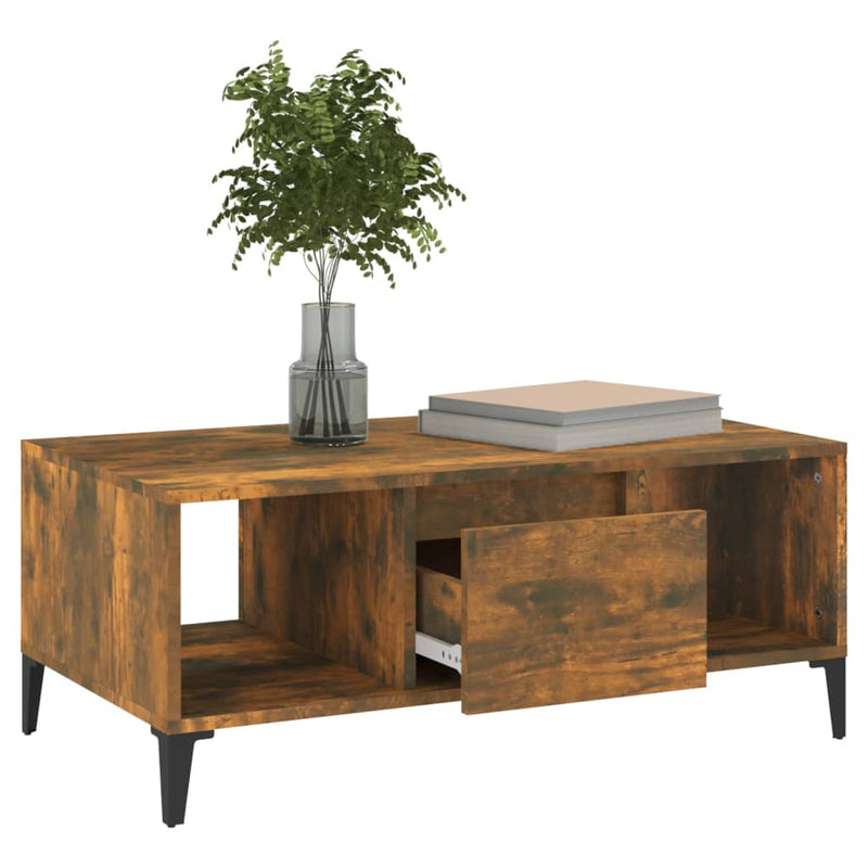 Coffee Table Smoked Oak 90x50x36.5 cm Engineered Wood Payday Deals