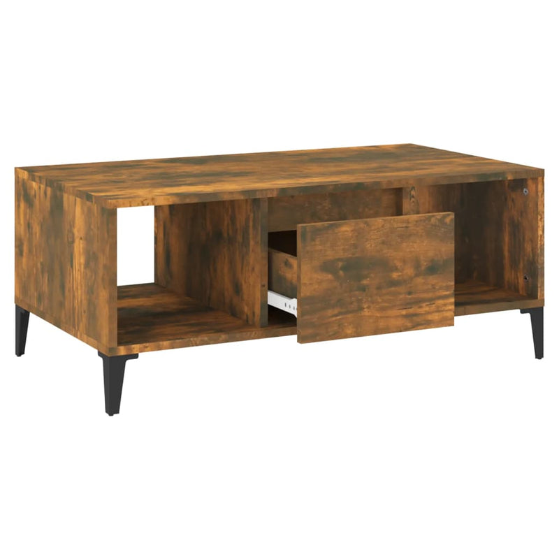 Coffee Table Smoked Oak 90x50x36.5 cm Engineered Wood Payday Deals