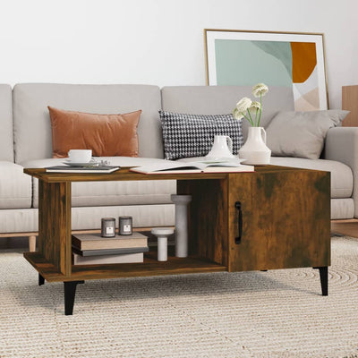 Coffee Table Smoked Oak 90x50x40 cm Engineered Wood Payday Deals