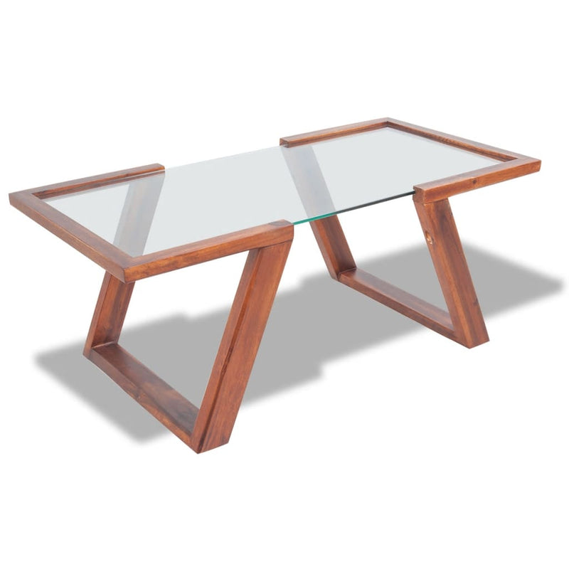 Coffee Table Solid Acacia Wood Brown 100x50x40 cm Payday Deals