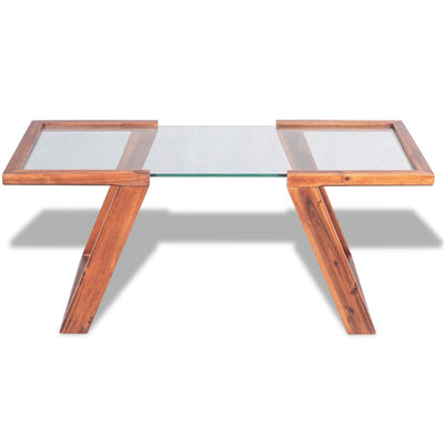 Coffee Table Solid Acacia Wood Brown 100x50x40 cm Payday Deals