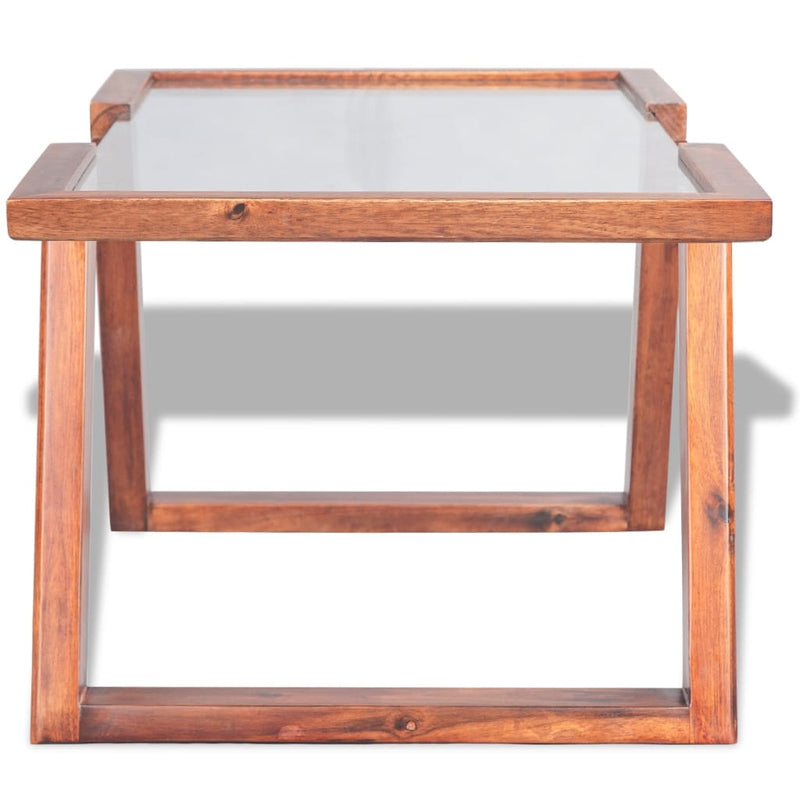 Coffee Table Solid Acacia Wood Brown 100x50x40 cm Payday Deals