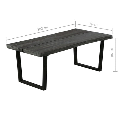 Coffee Table Solid Mindi Wood 102x56x41 cm Grey Payday Deals