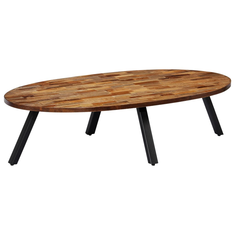 Coffee Table Solid Reclaimed Teak Oval 120x60x30 cm Payday Deals