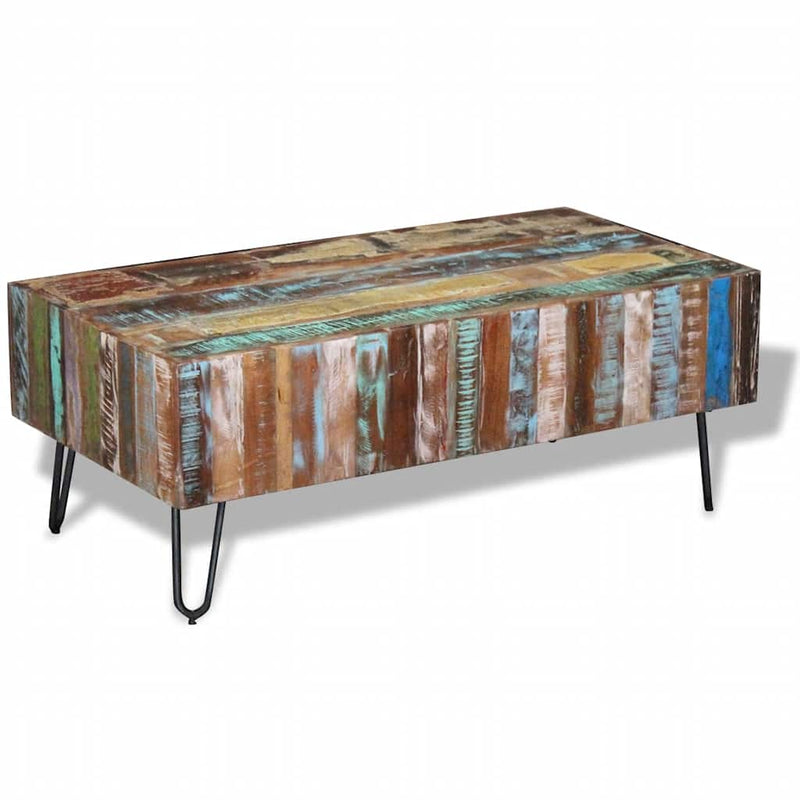 Coffee Table Solid Reclaimed Wood 100x50x38 cm Payday Deals