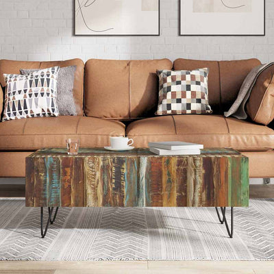 Coffee Table Solid Reclaimed Wood 100x50x38 cm Payday Deals