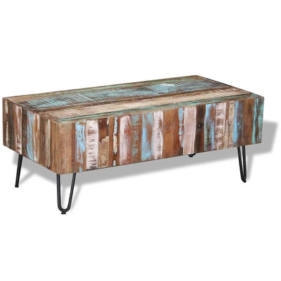 Coffee Table Solid Reclaimed Wood 100x50x38 cm Payday Deals