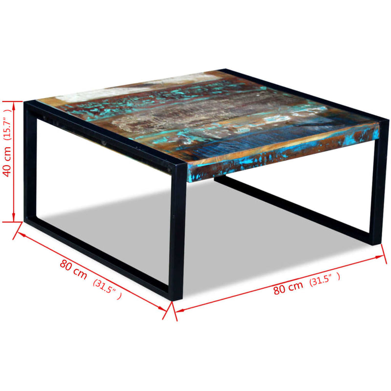 Coffee Table Solid Reclaimed Wood 80x80x40 cm Payday Deals