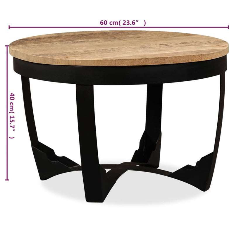 Coffee Table Solid Rough Mango Wood 60x40 cm Payday Deals