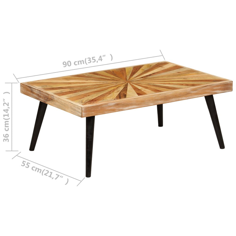 Coffee Table Solid Wood Mango 90x55x36 cm Payday Deals