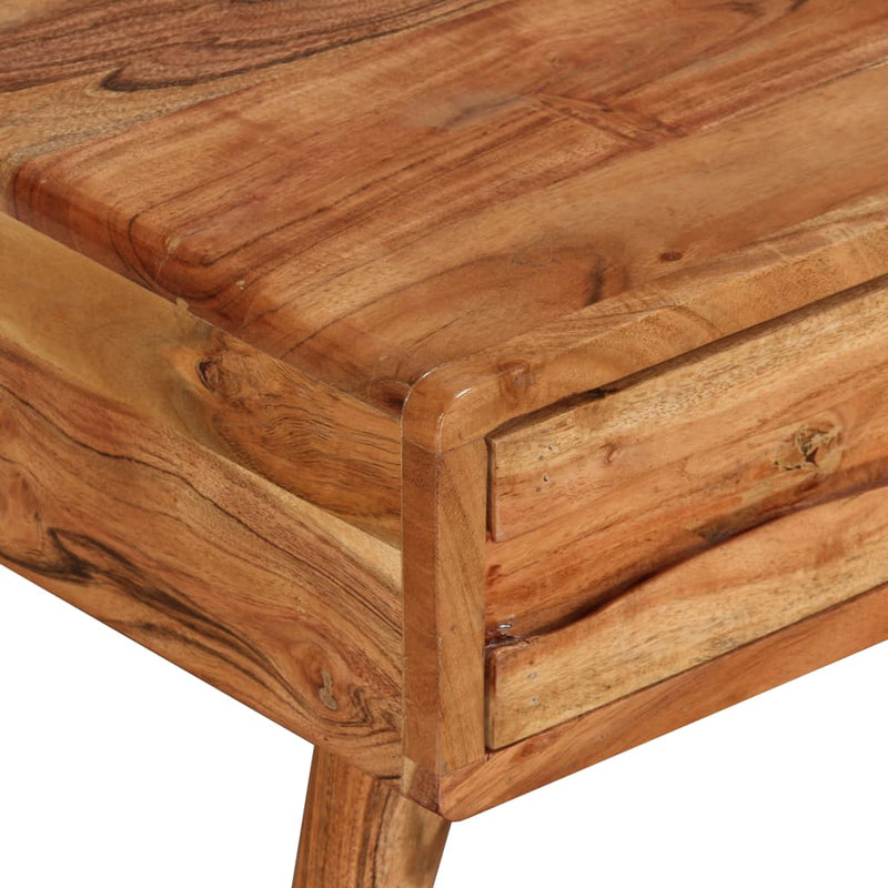 Coffee Table Solid Wood with Carved Drawer 100x50x40 cm Payday Deals