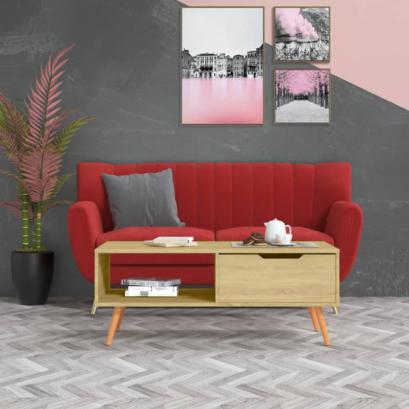 Coffee Table Sonoma Oak 100x49.5x43 cm Engineered Wood Payday Deals