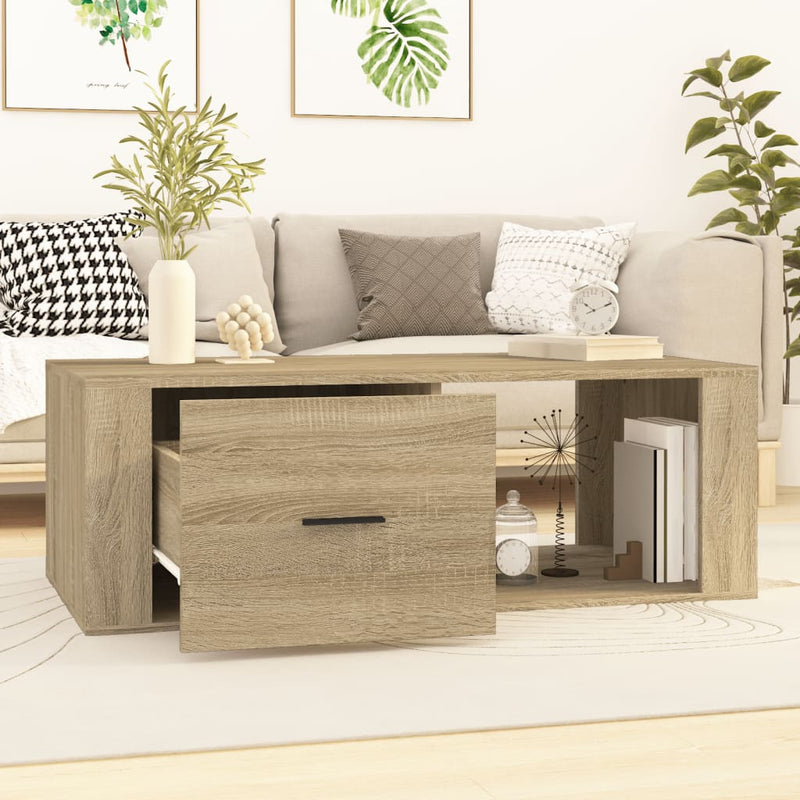 Coffee Table Sonoma Oak 100x50.5x35 cm Engineered Wood Payday Deals