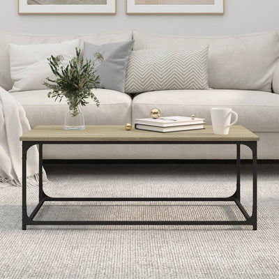 Coffee Table Sonoma Oak 102x50x40 cm Engineered Wood and Iron Payday Deals