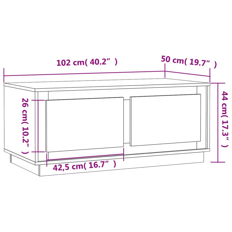 Coffee Table Sonoma Oak 102x50x44 cm Engineered Wood Payday Deals