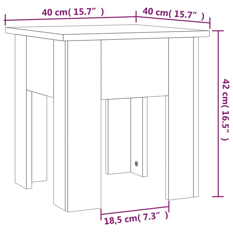 Coffee Table Sonoma Oak 40x40x42 cm Engineered Wood Payday Deals