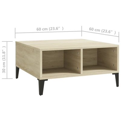 Coffee Table Sonoma Oak 60x60x30 cm Engineered Wood Payday Deals