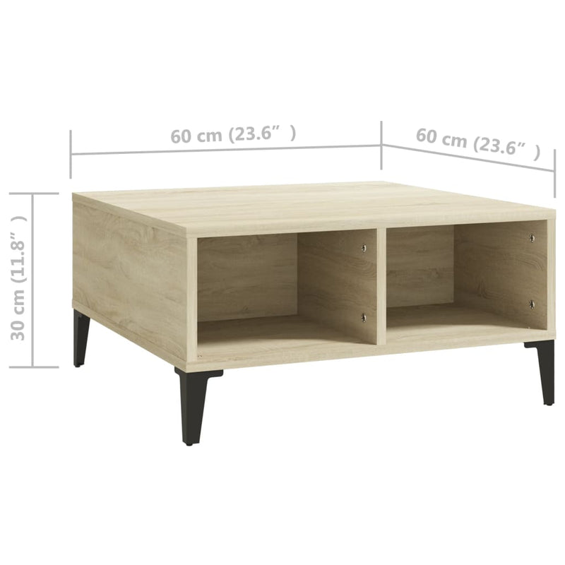 Coffee Table Sonoma Oak 60x60x30 cm Engineered Wood Payday Deals