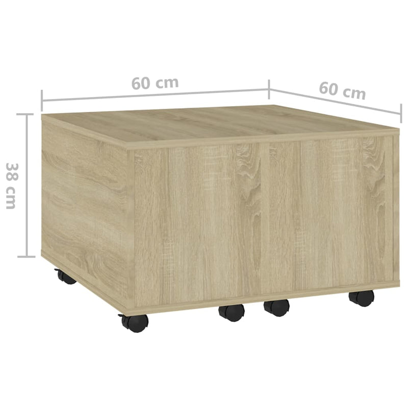 Coffee Table Sonoma Oak 60x60x38 cm Engineered Wood Payday Deals