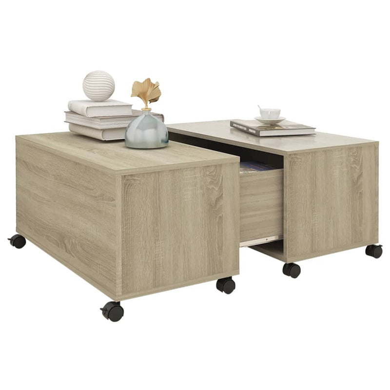 Coffee Table Sonoma Oak 75x75x38 cm Engineered Wood Payday Deals
