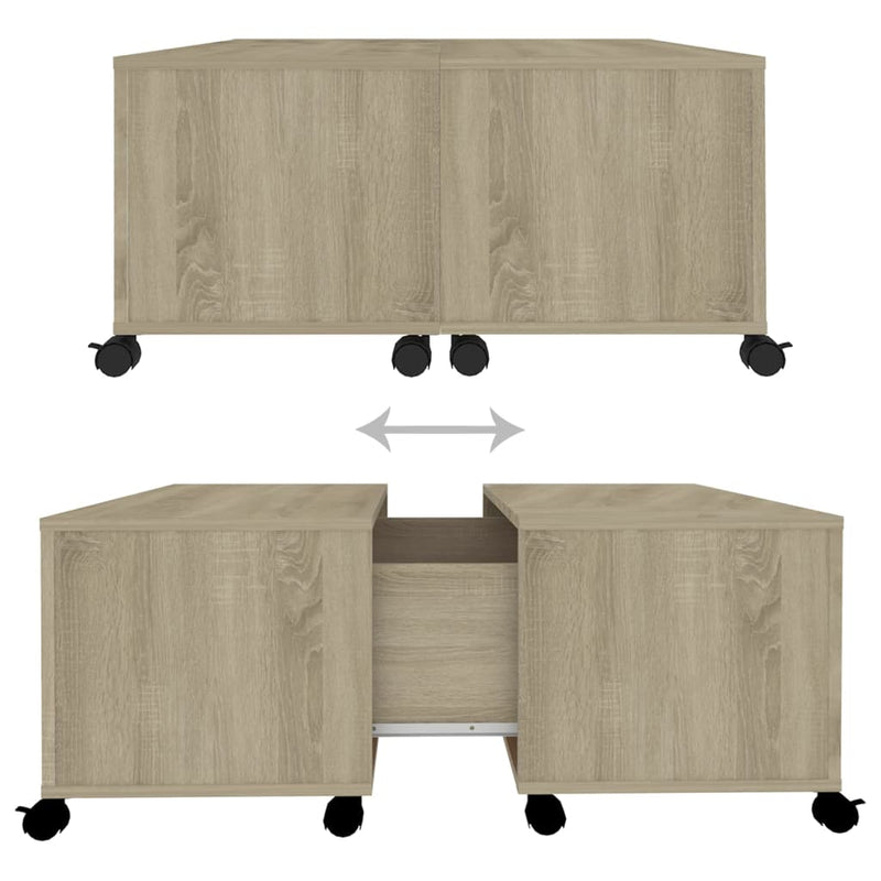 Coffee Table Sonoma Oak 75x75x38 cm Engineered Wood Payday Deals