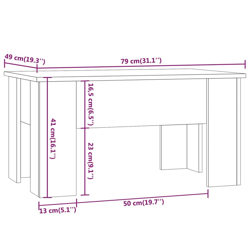 Coffee Table Sonoma Oak 79x49x41 cm Engineered Wood Payday Deals