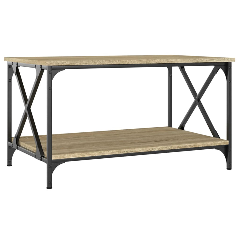 Coffee Table Sonoma Oak 80x50x45 cm Engineered Wood and Iron Payday Deals