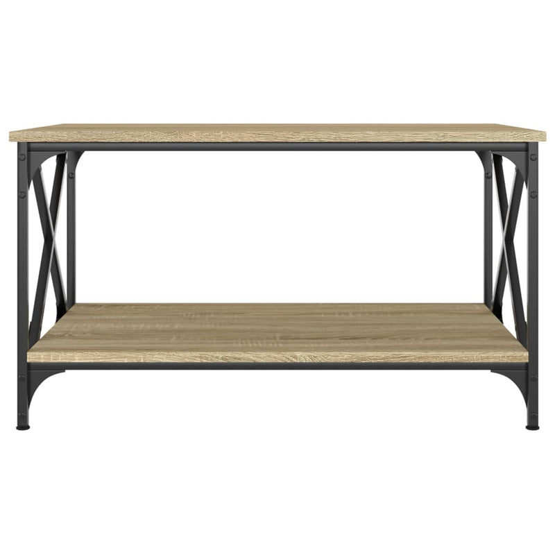 Coffee Table Sonoma Oak 80x50x45 cm Engineered Wood and Iron Payday Deals