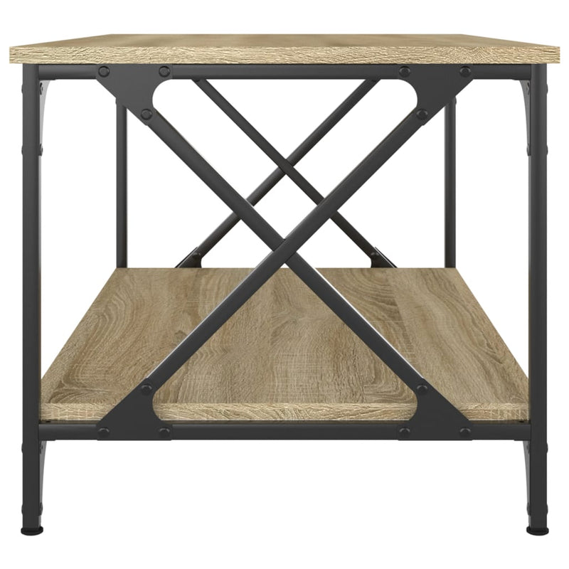 Coffee Table Sonoma Oak 80x50x45 cm Engineered Wood and Iron Payday Deals