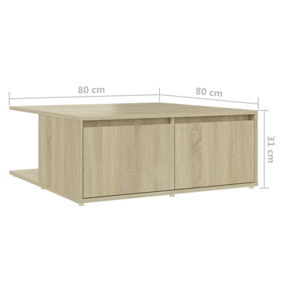 Coffee Table Sonoma Oak 80x80x31 cm Engineered Wood Payday Deals