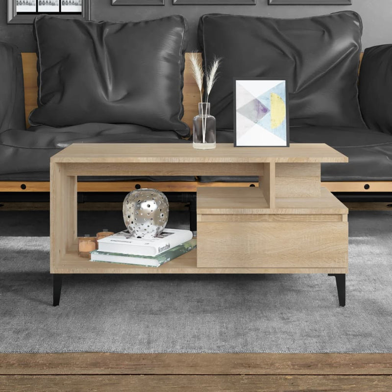 Coffee Table  Sonoma Oak 90x49x45 cm Engineered Wood Payday Deals