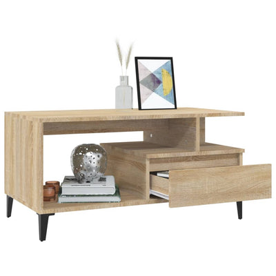 Coffee Table  Sonoma Oak 90x49x45 cm Engineered Wood Payday Deals