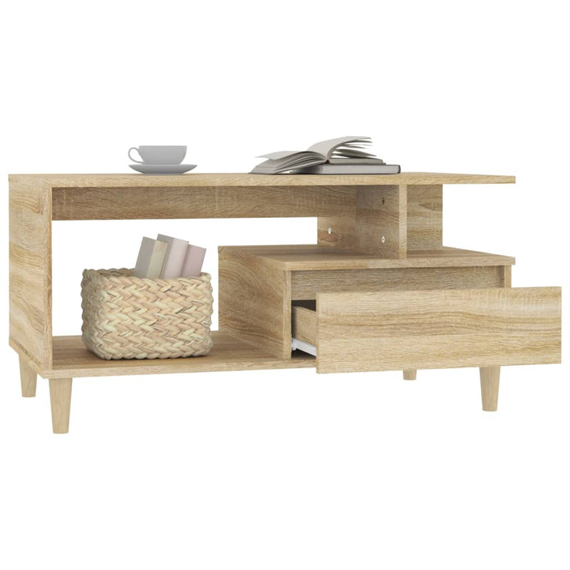 Coffee Table Sonoma Oak 90x49x45 cm Engineered Wood Payday Deals