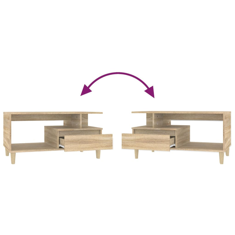 Coffee Table Sonoma Oak 90x49x45 cm Engineered Wood Payday Deals