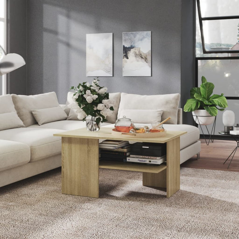 Coffee Table Sonoma Oak 90x60x46.5 cm Engineered Wood Payday Deals