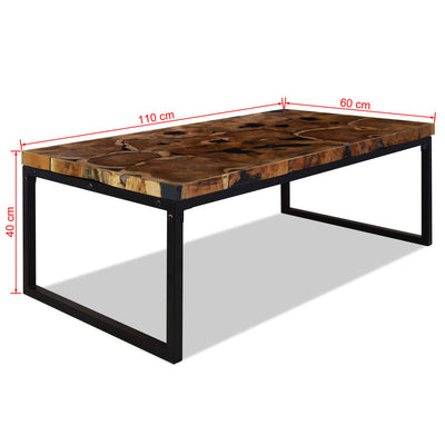 Coffee Table Teak Resin 110x60x40 cm Payday Deals