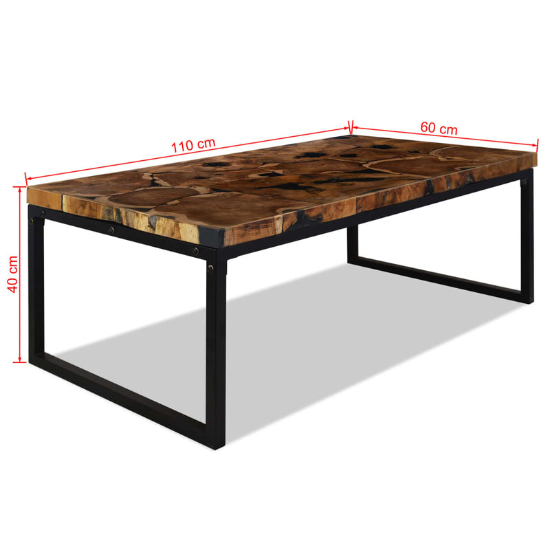 Coffee Table Teak Resin 110x60x40 cm Payday Deals