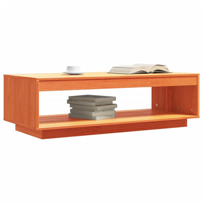 Coffee Table Wax Brown 110x50x33.5 cm Solid Wood Pine Payday Deals