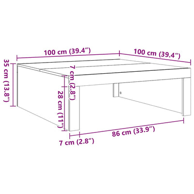 Coffee Table White 100x100x35 cm Engineered Wood Payday Deals